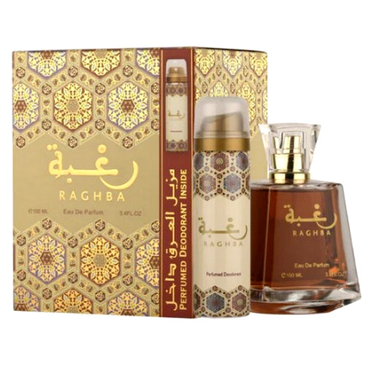 Lattafa Parfüm Raghba + Deo Damen Eau de Parfum 100 ml.